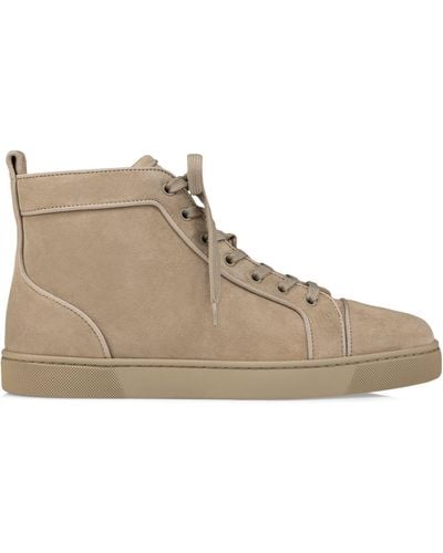 Christian Louboutin Louis Orlato Suede High-top Sneakers - Brown