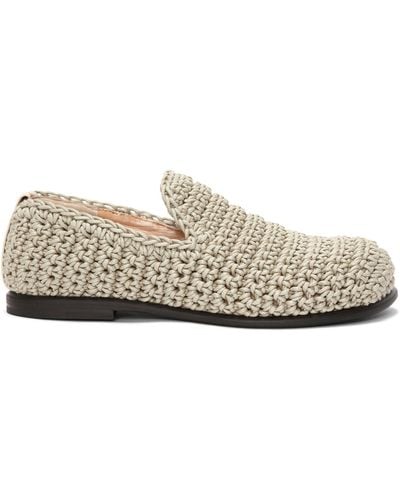 JW Anderson Crochet Mocassin Loafers - Natural