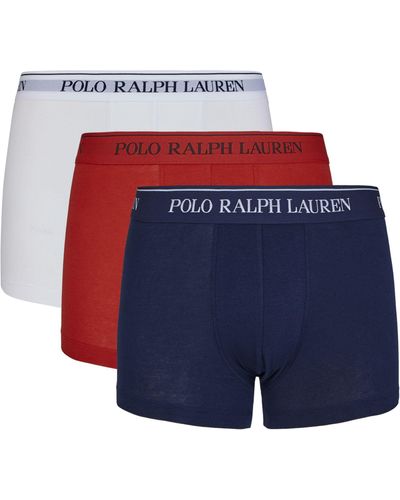 Polo Ralph Lauren Logo Boxer Briefs (pack Of 3) - Blue