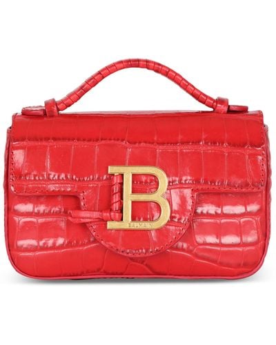 Balmain Mini Leather B-buzz Cross-body Bag - Red