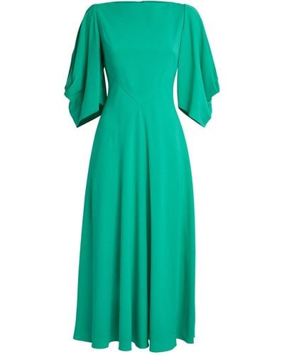 ROKSANDA Leticia Flare-sleeve Midi Dress - Green
