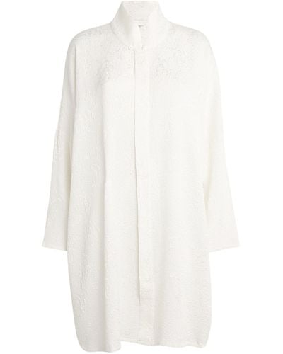 Eskandar Silk Mandarin-collar Shirt - White