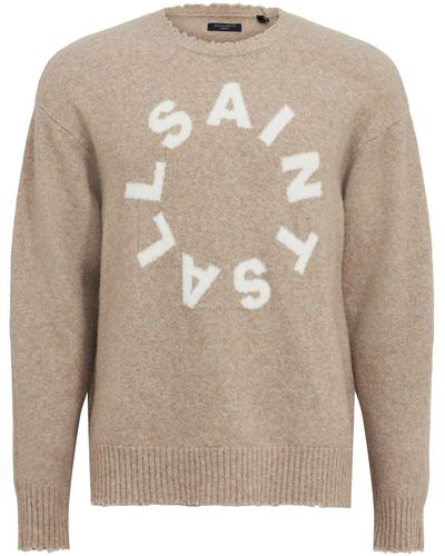 AllSaints Wool-blend Taigo Sweater - Natural