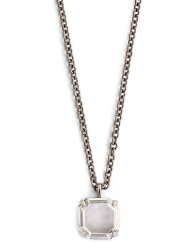 Eva Fehren Blackened White Gold And Diamond Prism Pendant Necklace - Metallic