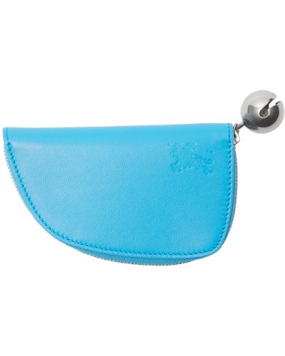Burberry Leather Shield Coin Pouch - Blue