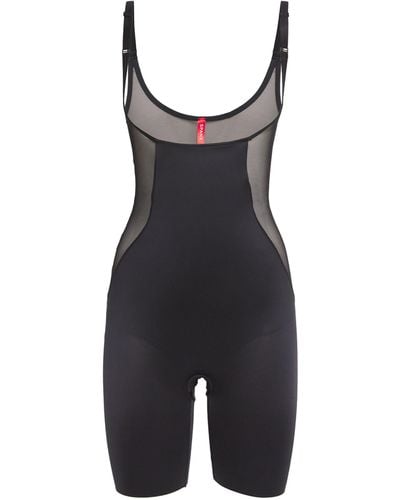 Spanx Open-bust Mid-thigh Bodysuit - Black