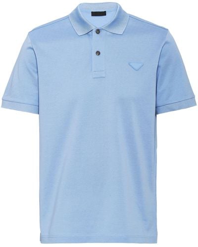 Prada Stretch-cotton Polo Shirt - Blue