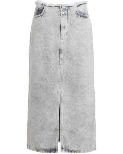 AllSaints Denim Honour Midi Skirt - Grey