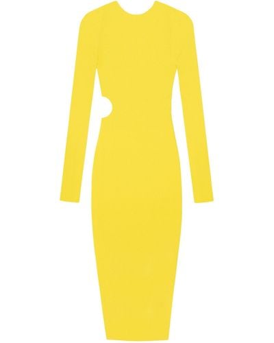 Aeron Ribbed Cut-out Maxi Dress - Yellow