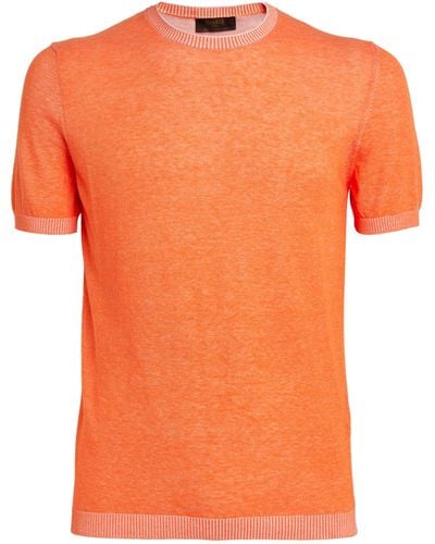 Moorer Knitted T-shirt - Orange