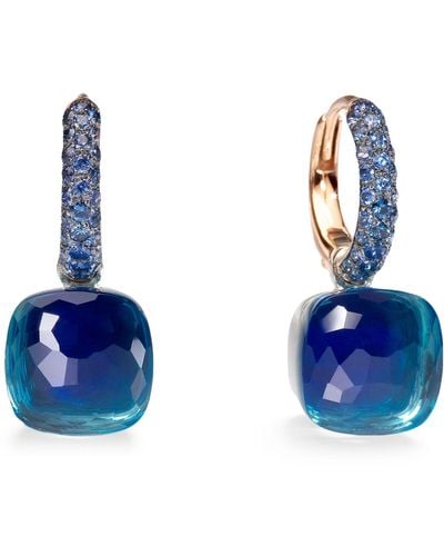 Pomellato Mixed Gold, Topaz, Lapis And Sapphire Nudo Earrings - Blue