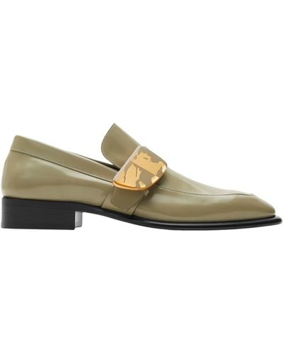 Burberry Leather Shield Loafers - Green