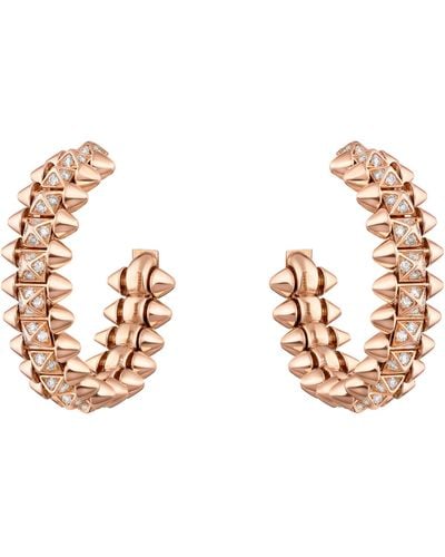 Cartier Rose Gold And Diamond Clash De Earrings - Metallic