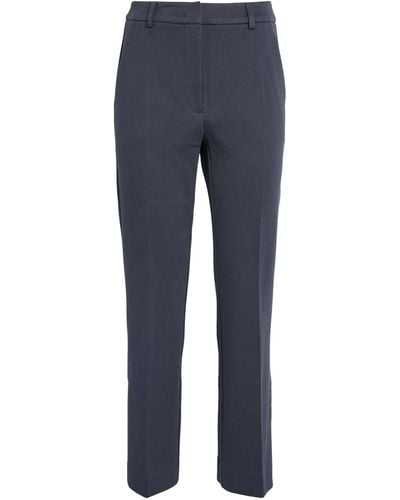 Weekend by Maxmara Cotton-blend Tailored Trousers - Blue