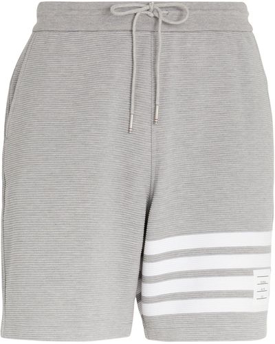 Thom Browne Ribbed 4-bar Shorts - Gray