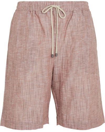 Zimmerli of Switzerland Linen-cotton Drawstring Shorts - Red