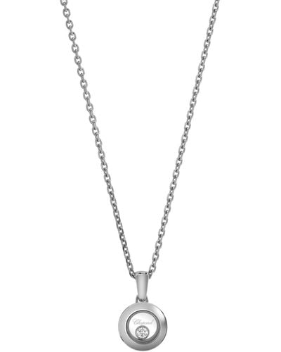 Chopard White Gold And Diamond Happy Diamonds Icons Pendant Necklace - Metallic