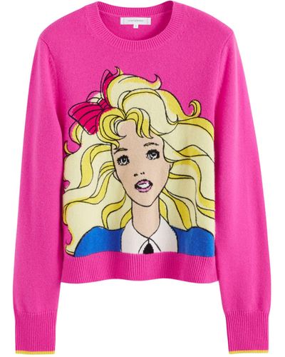 Chinti & Parker X Barbie Wool-cashmere Margot Sweater - Pink