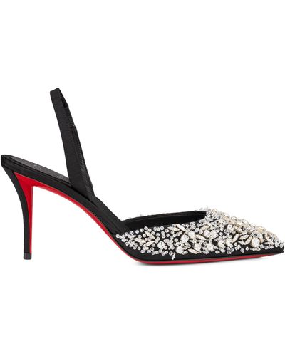 Christian Louboutin Queenissima Embellished Slingbacks 80 - White