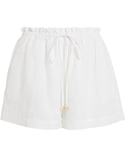 Heidi Klein Linen White Bay Shorts