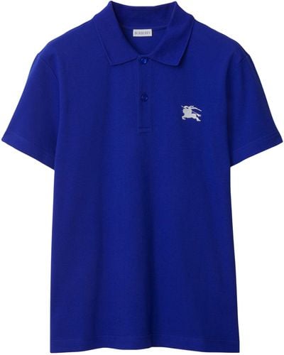 Burberry Cotton Ekd Polo Shirt - Blue