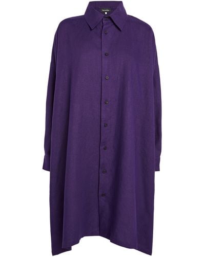 Eskandar Linen Shirt - Purple