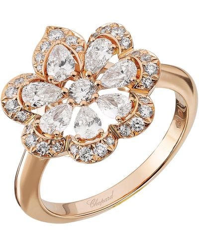 Chopard Rose Gold And Diamond Precious Lace Mini-froufrou Ring - Metallic