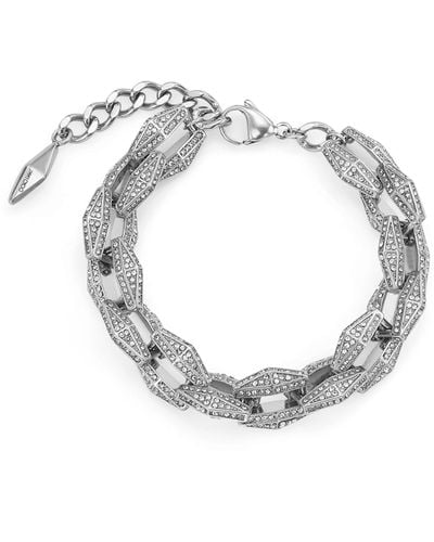 Jimmy Choo Embellished Diamond Chain Bracelet - Metallic