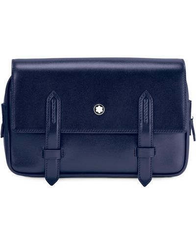 Montblanc Leather Meisterstück Messenger Bag - Blue