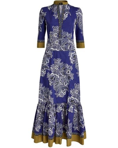 Etro Cotton Printed Maxi Dress - Blue