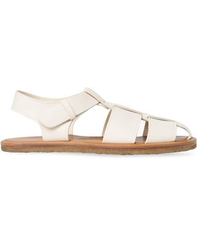 The Row Leather Fisherman Sandals - Natural