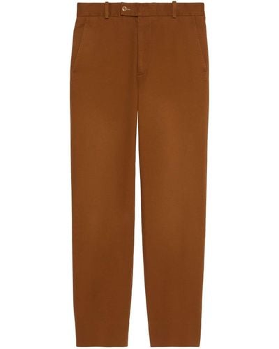 Gucci Cotton Slim-fit Drill Pants - Brown
