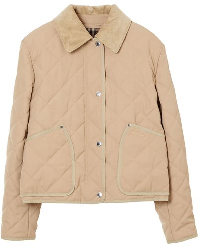Burberry Quilted Short Jacket - Natural