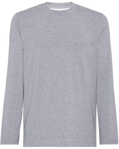 Brunello Cucinelli Cotton Long-sleeve T-shirt - Grey