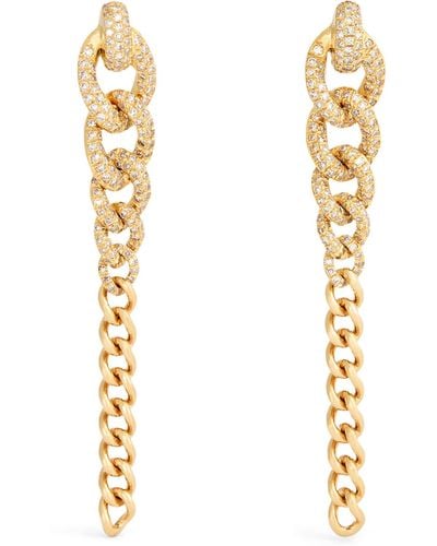 SHAY Yellow Gold And Diamond Links Earrings - Metallic