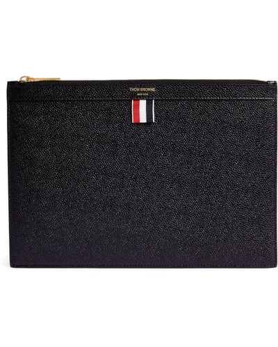 Thom Browne Small Leather Pouch - Black