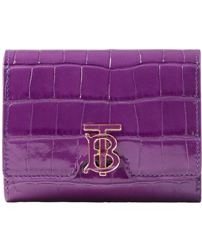 Burberry Tb Monogram Wallet - Purple