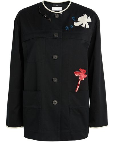 Weekend by Maxmara Cotton Embellished Jacket - Black