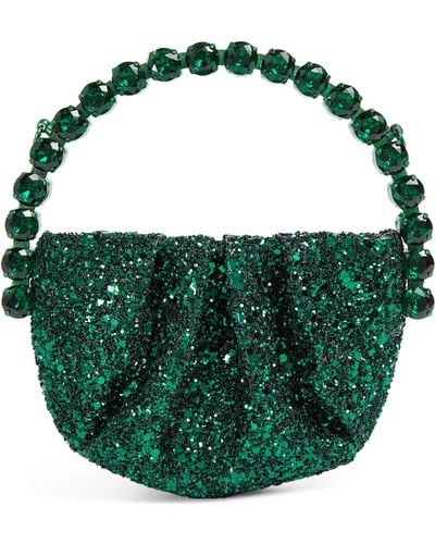 L'ALINGI Exclusive Micro Glitter Embellished Eternity Clutch Bag - Green