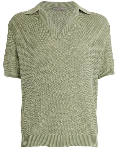 Corneliani Cotton Knit Polo Shirt - Green
