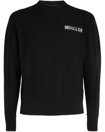 Moncler Virgin Wool Logo Jumper - Black