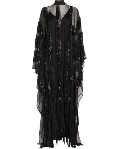 ‎Taller Marmo Embellished Showgirl Kaftan Dress - Black