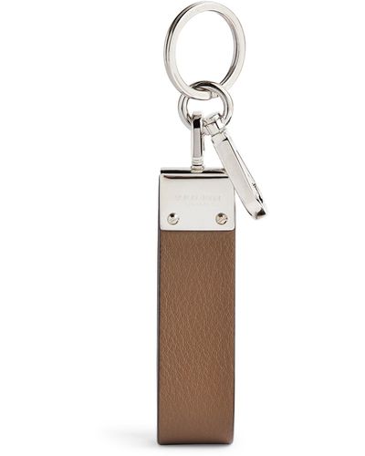 Giorgio Armani Leather Keychain - White