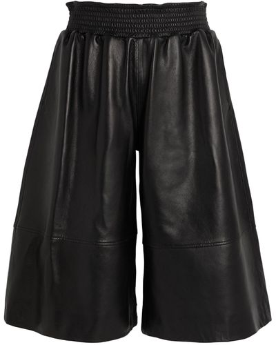 Simone Rocha Leather Culottes - Black