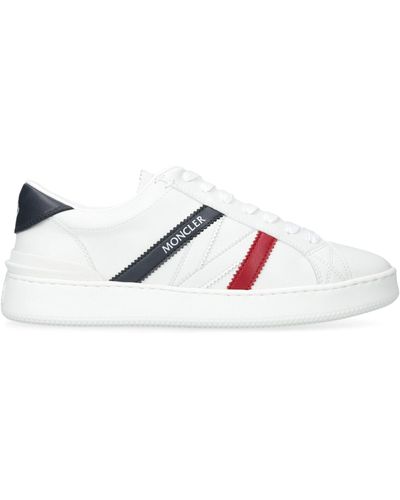 Moncler Leather Monaco Sneakers - White