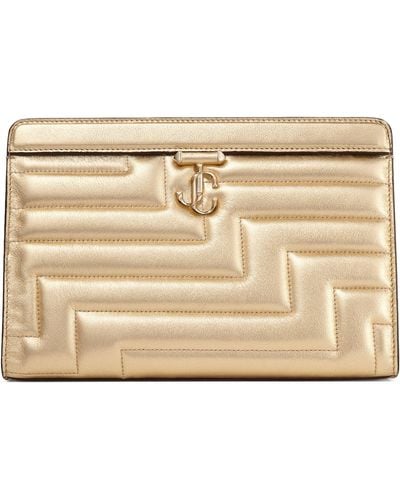 Jimmy Choo Leather Avenue Avenue Pouch - Natural