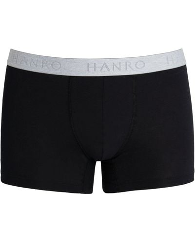 Hanro Cotton-blend Essential Trunks (pack Of 2) - Black