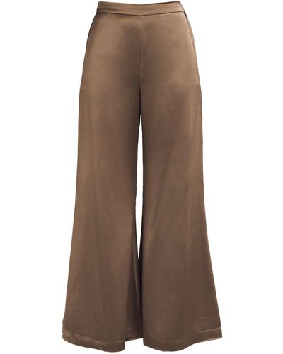 By Malene Birger Satin Lucee Flared Trousers - Brown
