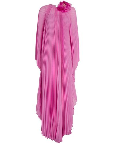 Max Mara Tulle Pleated Maxi Dress - Pink