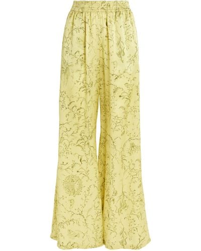 Fabiana Filippi Silk Patterned Wide-leg Pants - Yellow